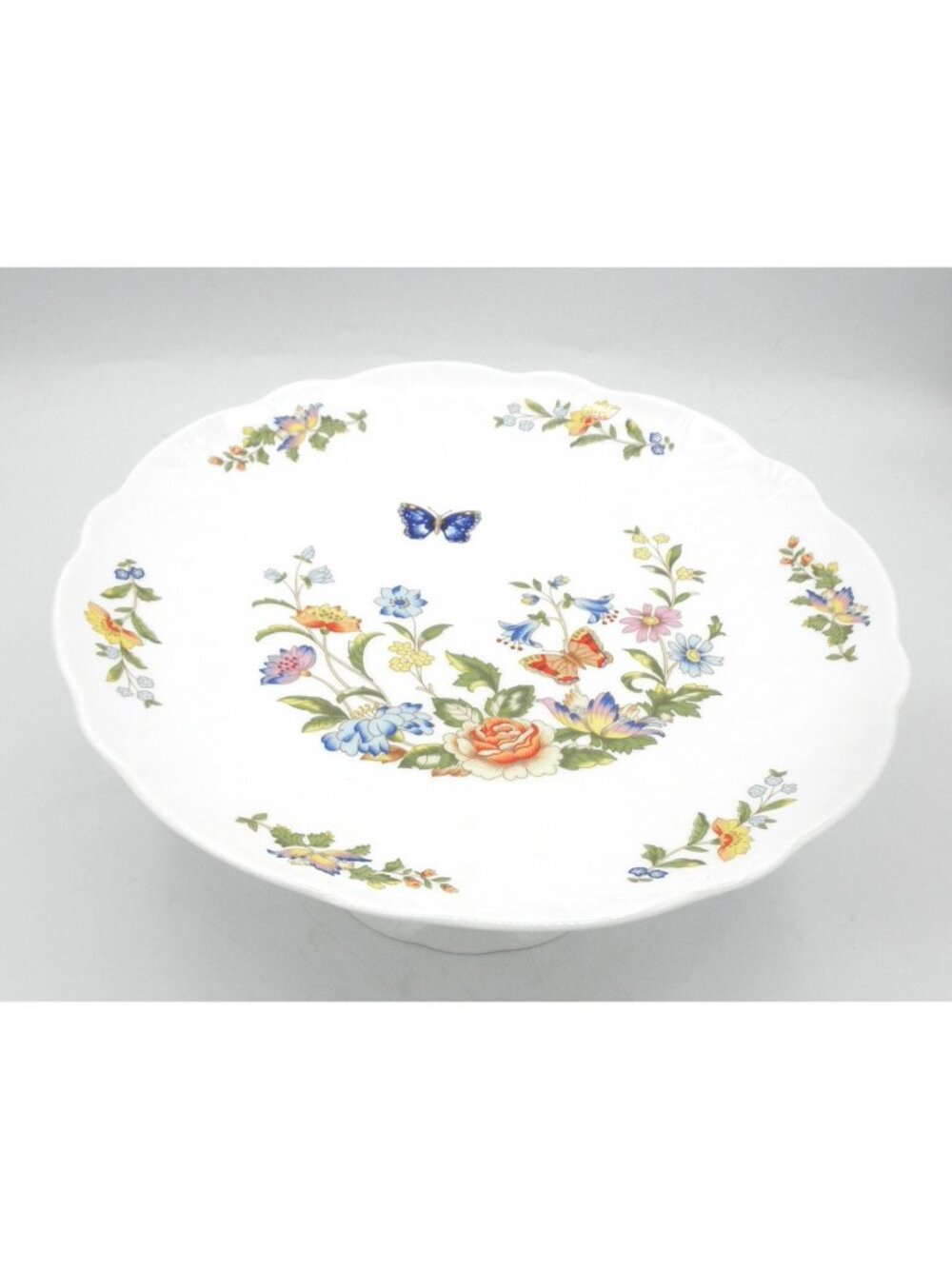 Cottage Garden by Aynsley 10 3/8 Inch Pedestal Cake Plate Pattern Code AYNCOGA